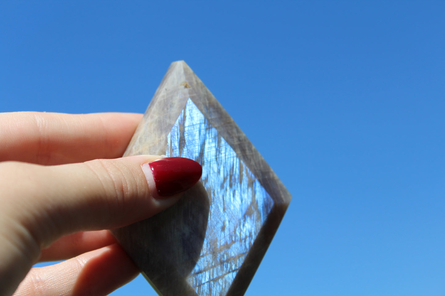 Moonstone on Stand - IMPERFECT