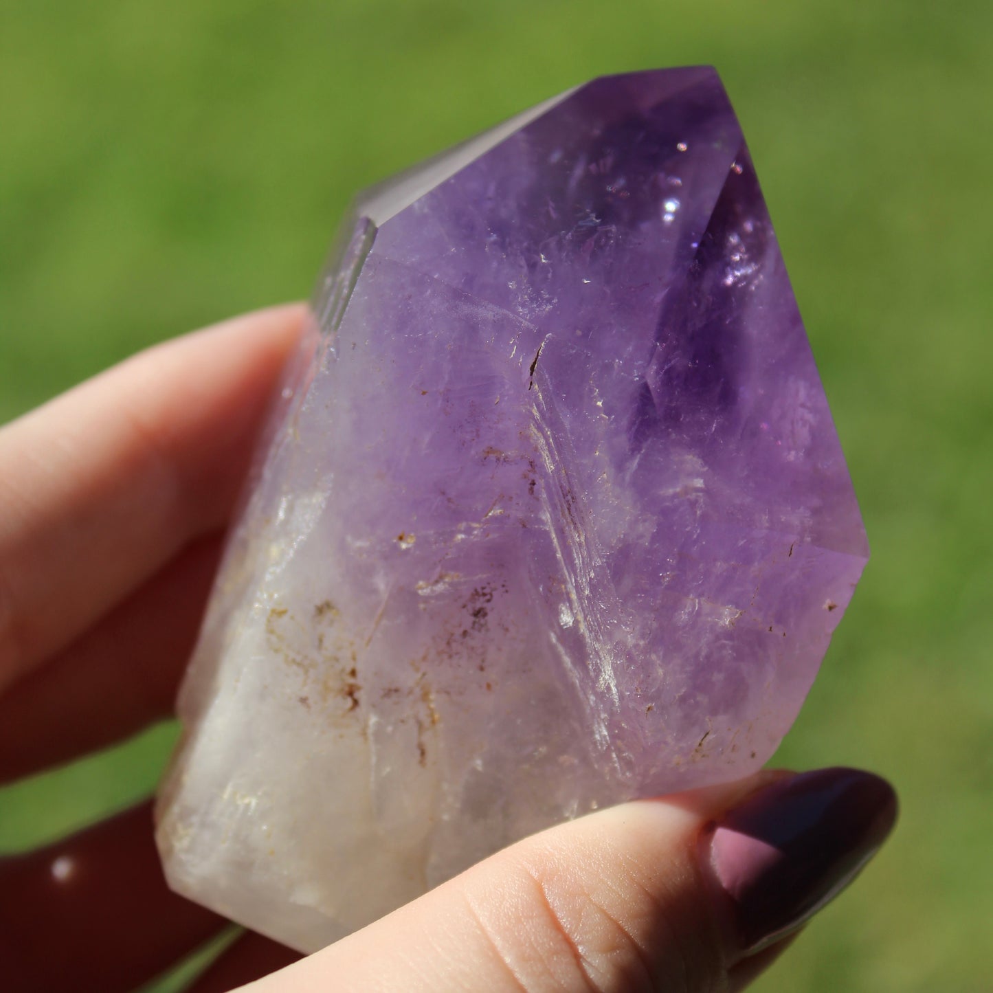Amethyst Point - partially polished