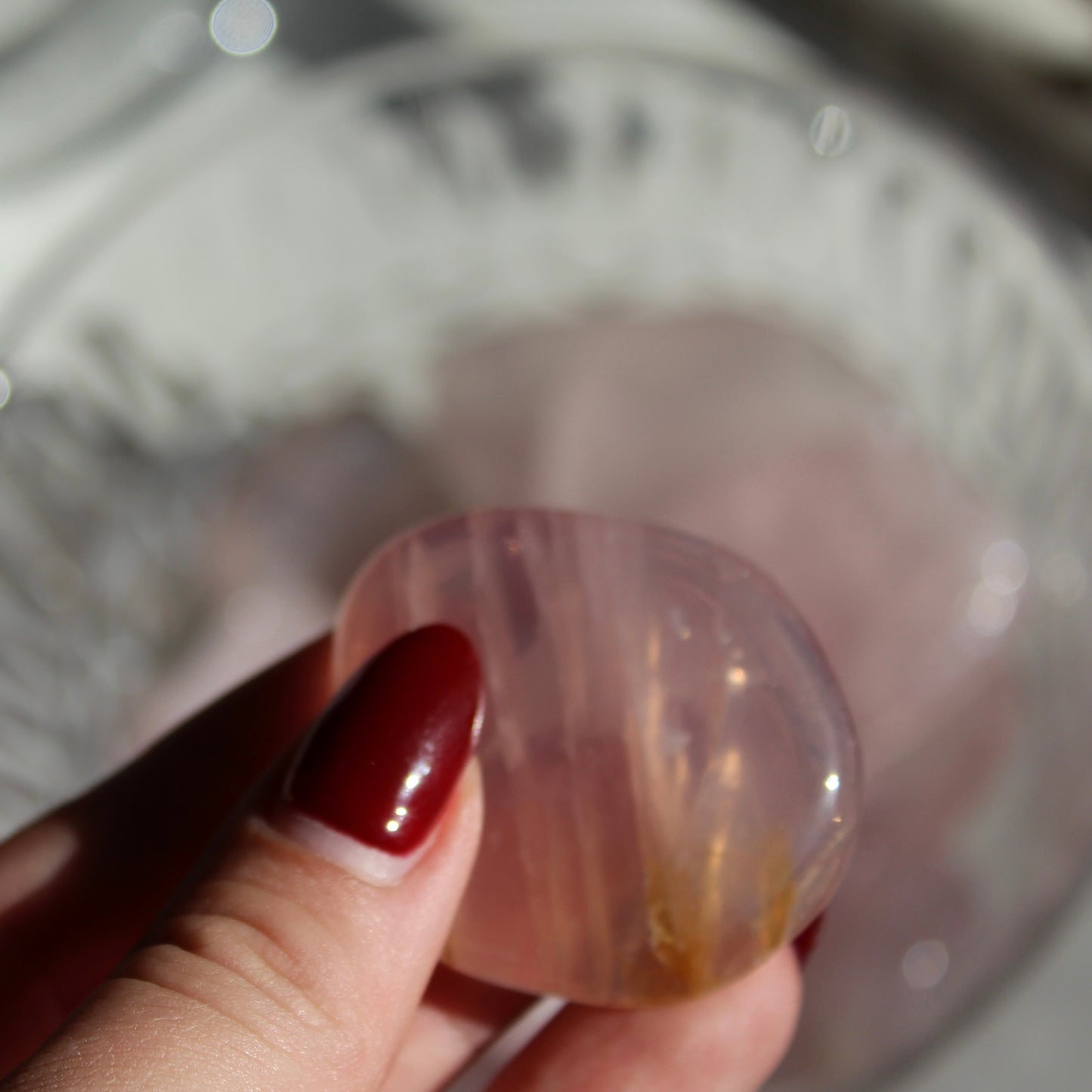 Rose Quartz Palm Stone
