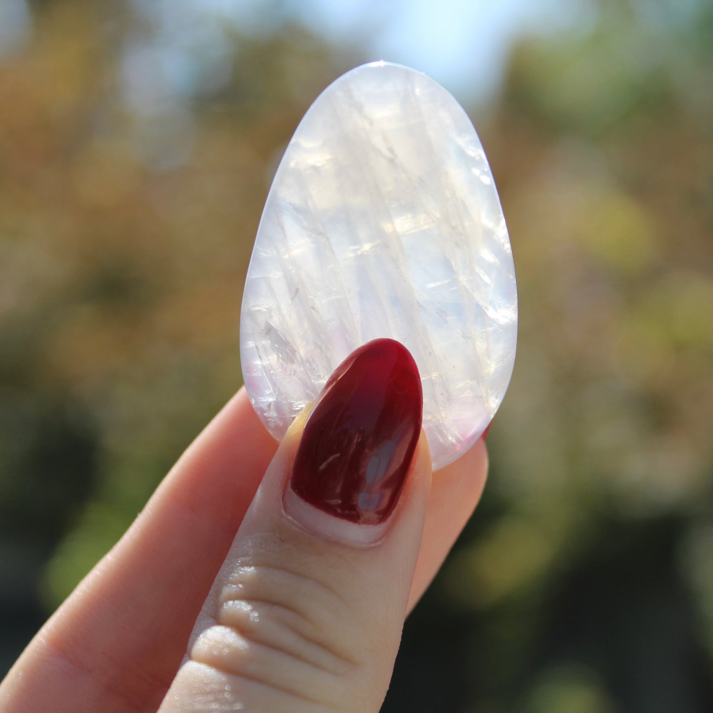 Blue Rose Quartz Palm Stone