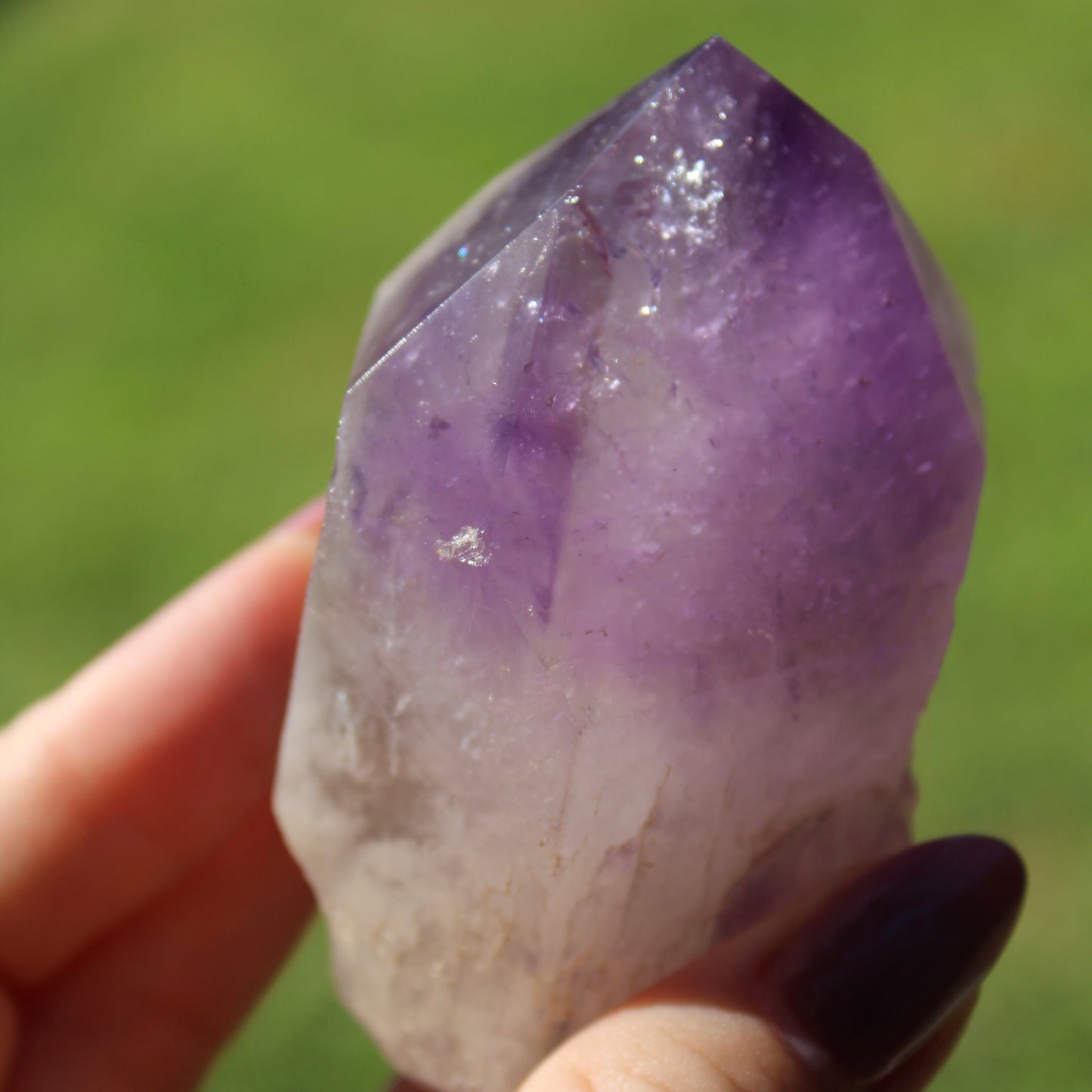 Amethyst Point - partially polished