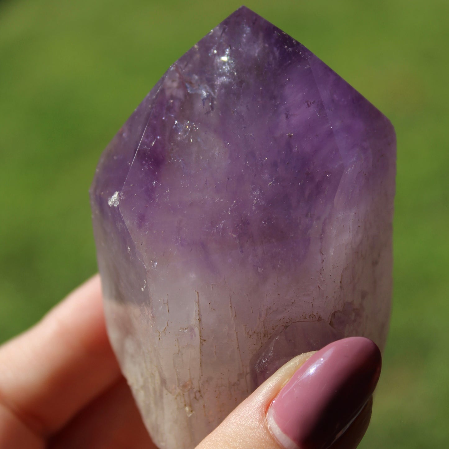 Amethyst Point - partially polished