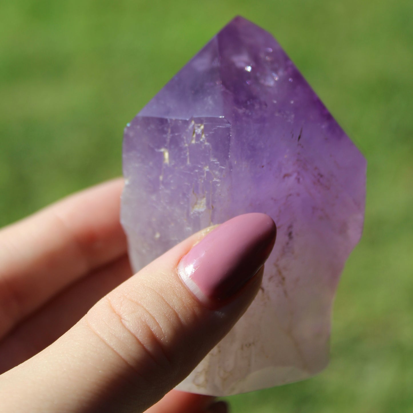 Amethyst Point - partially polished
