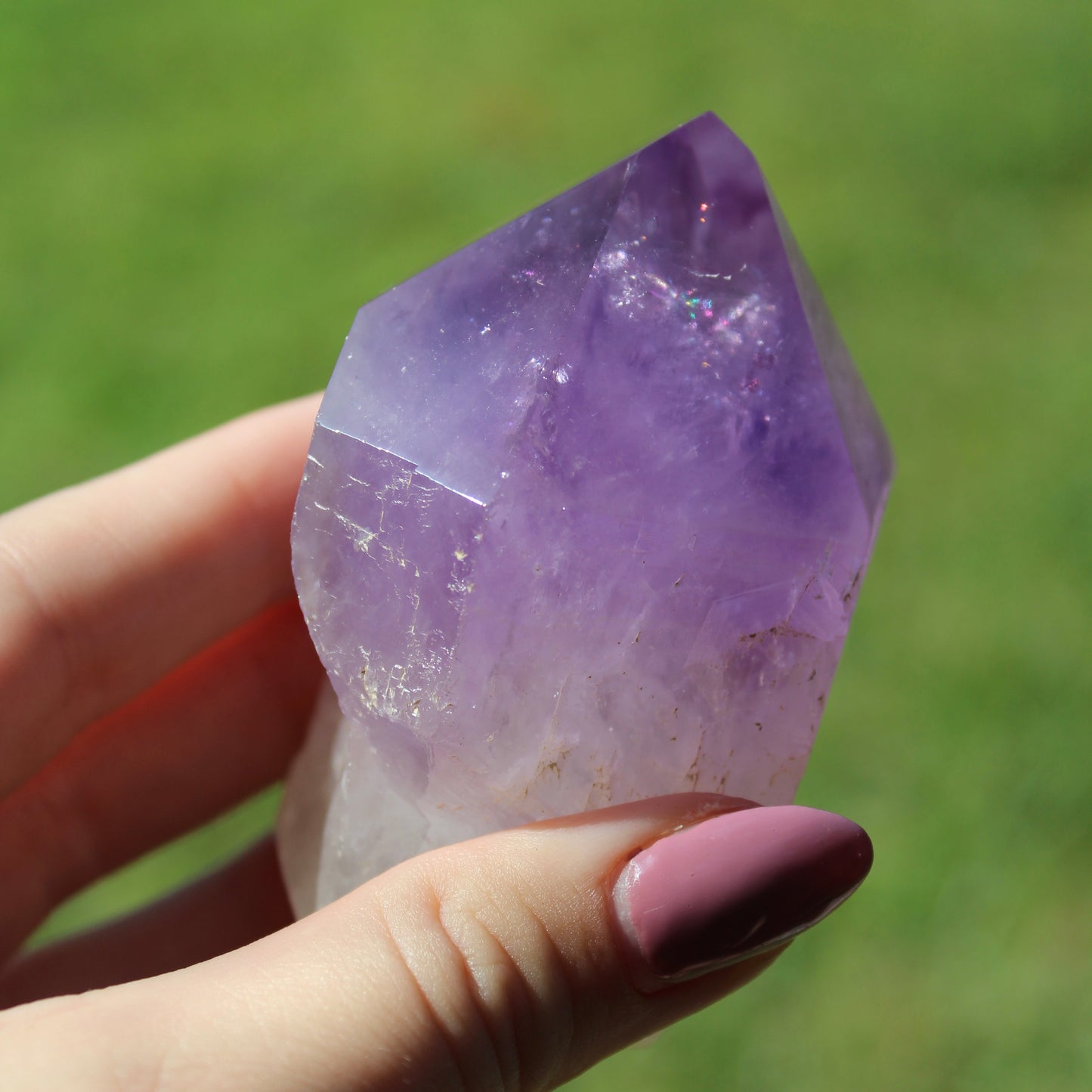 Amethyst Point - partially polished