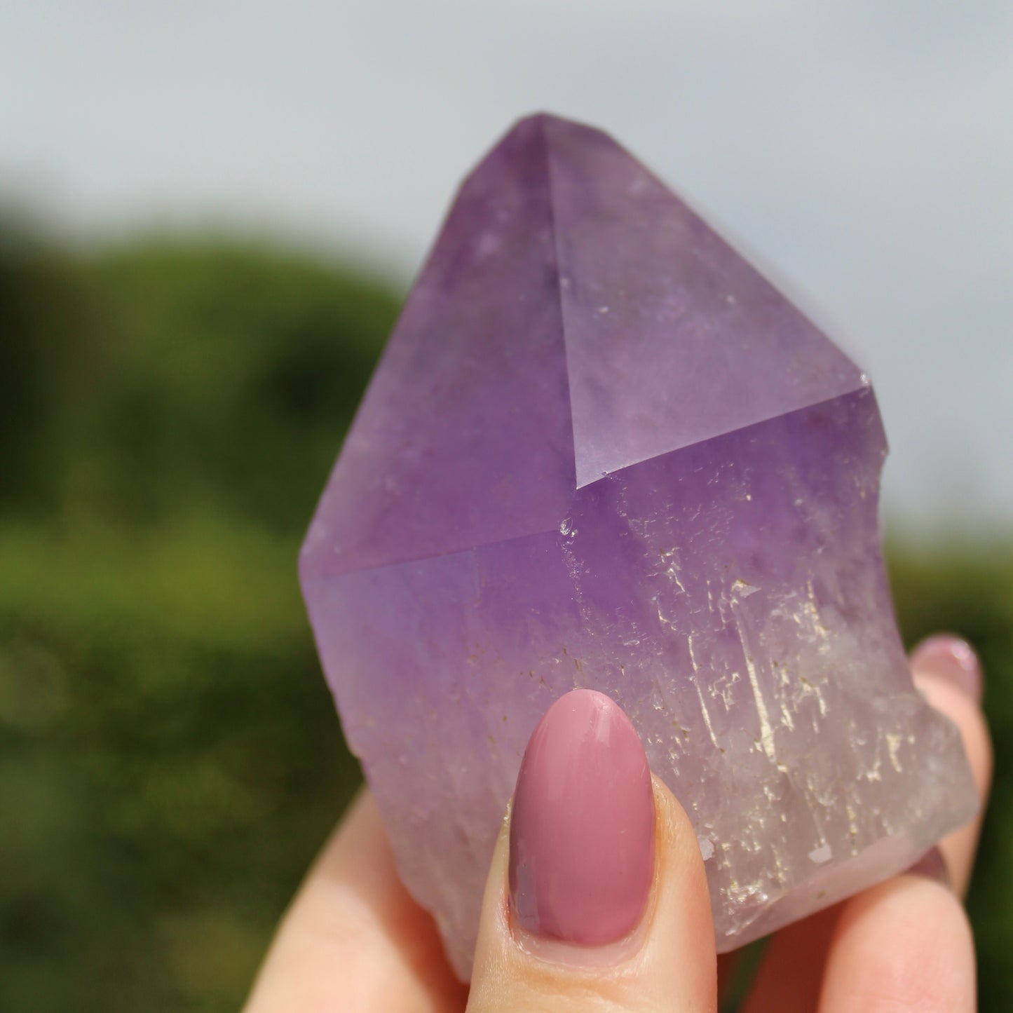 Amethyst Point - partially polished
