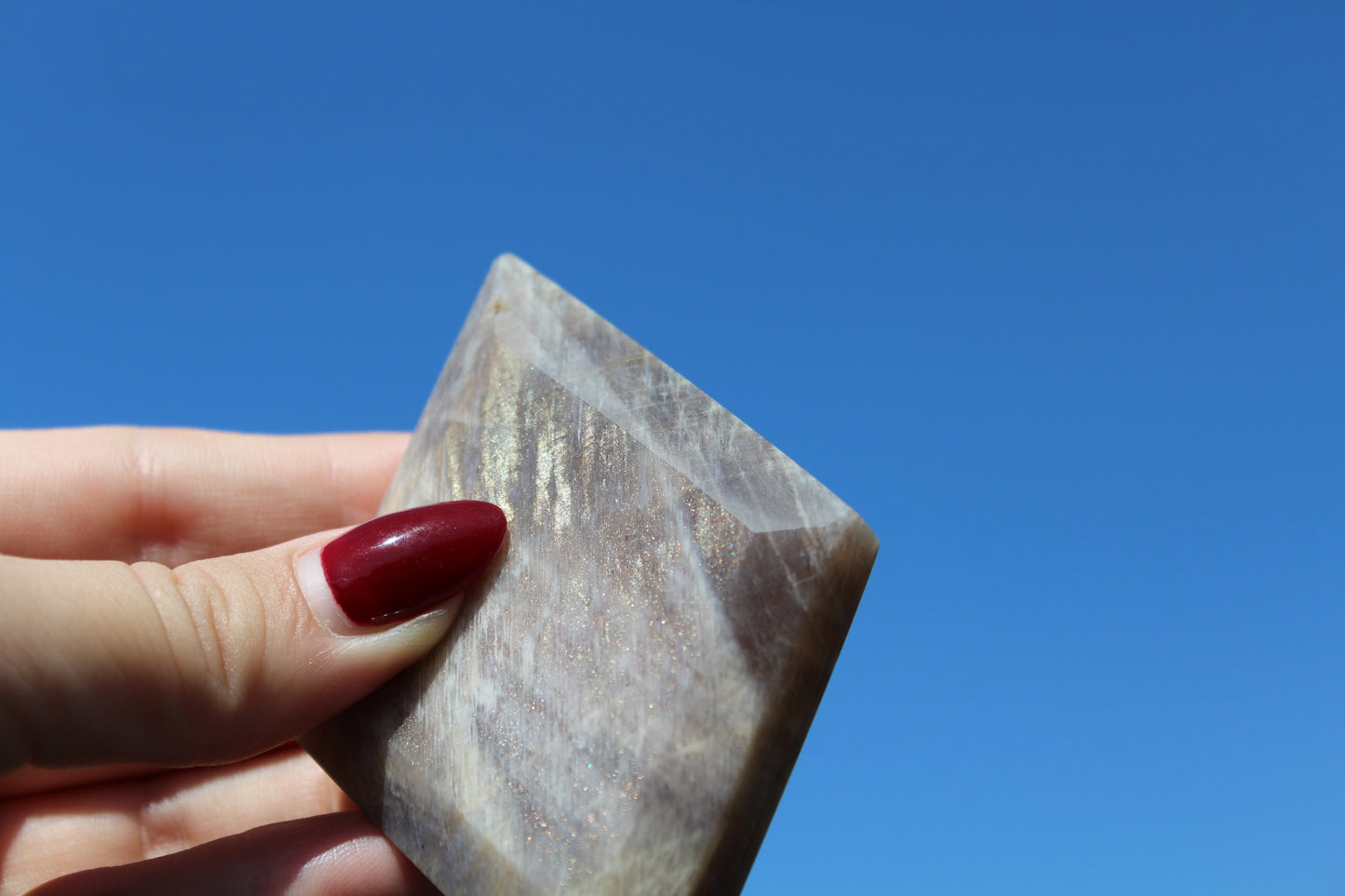 Moonstone on Stand - IMPERFECT