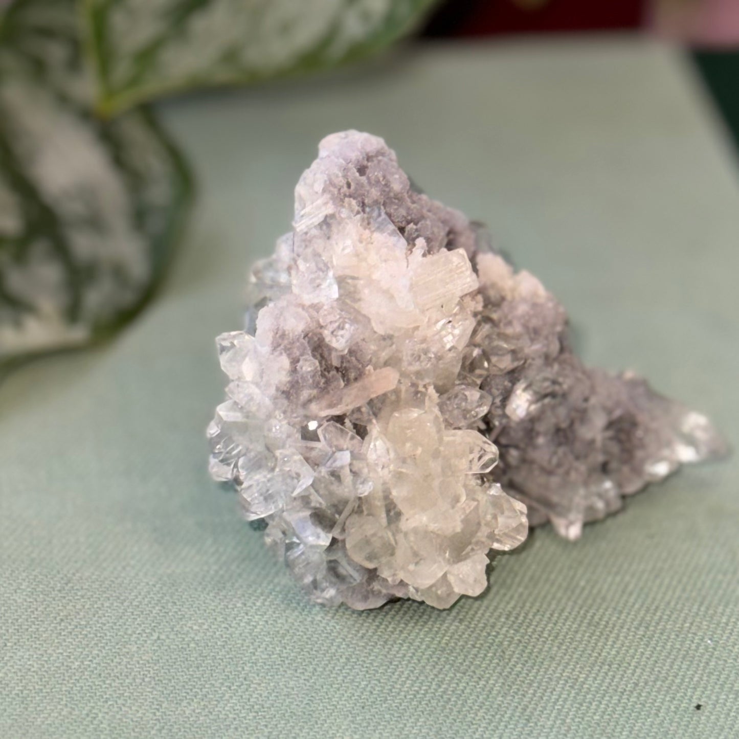 Small High-grade Apophyllite with Blue Chalcedony and Stilbite - D